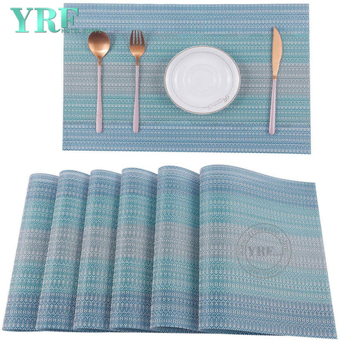 Modern Square Woven Non-fading Dries very quickly Blue And Green Table Mats