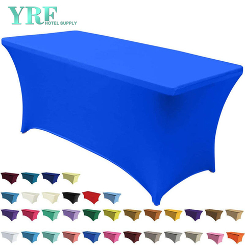 Rectangular Stretch Spandex Table Cover Royal Blue 6ft/72"L x 30"W x 30"H Polyester For Folding Tables