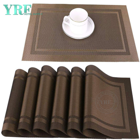 Rectangular Party Woven Non-stain Stain Resistant Brown Table Mats