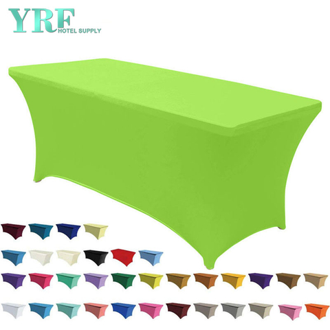 Oblong Stretch Spandex Table Covers Apple Green 6ft/72"L x 30"W x 30"H Polyester For Folding Tables
