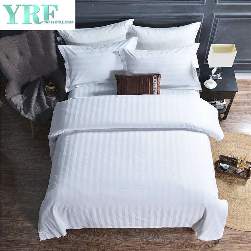 White Hotel Bedding 400 Thread Count Striped Cal King