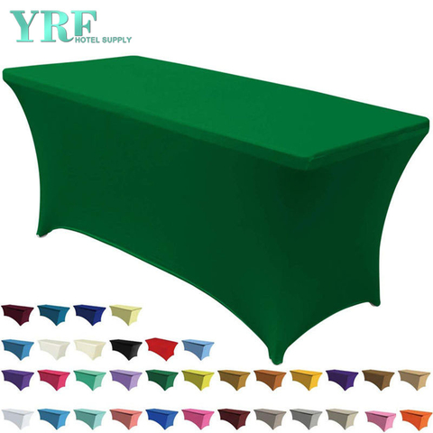 Rectangular Stretch Spandex Table Covers Green 4ft/48"L x 24"W x 30"H Polyester For Folding Tables