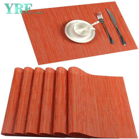 Banquet Square PVC Non-stain Non-fading Orange Beaded Table Mats