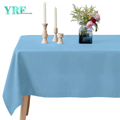 Oblong Tablecloth Light Blue 60x102 inch Pure 100% Polyester Wrinkle Free For Hotel