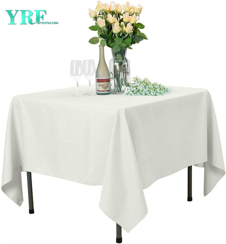 Square Tablecloth Ivory 54x54 inch 100% Polyester Wrinkle Free for Parties