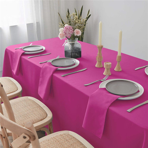 Rectangle Table Cloth Pure Fuchsia 90x132 inch 100% Polyester Wrinkle Free for Hotel