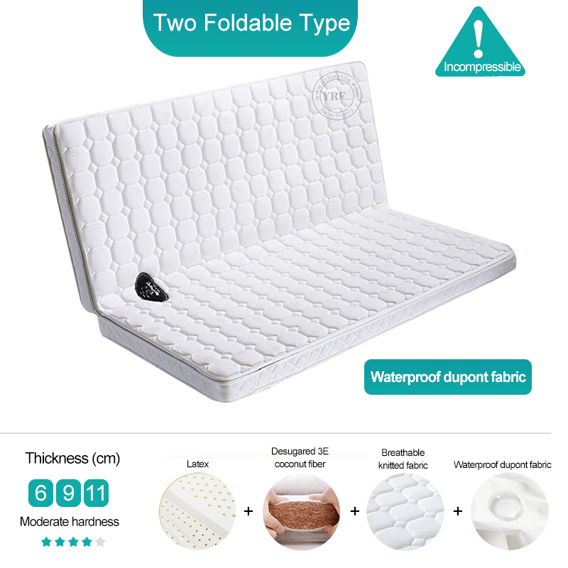 Spare Bed Memory Foam Mattress Folding Waterproof Fabric 10CM