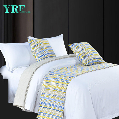 Hotel Double Room Simple High Precision Stripe Green Decoration Bed Flags