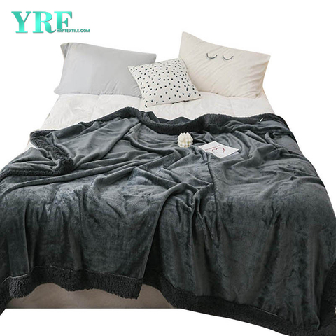 Throw Blanket Modern Style Warmth Retention Dark Grey&Black For King Bed