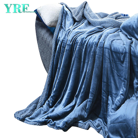 Polyester Microfiber Bedding Blanket Plush Warm Blue For King Size