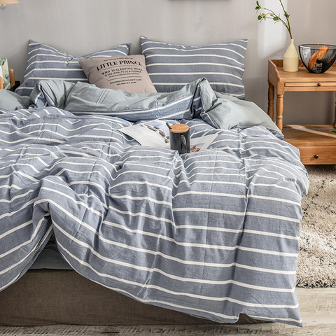 Made In China 3 PCS Double Bed Cotton Bedding Striped
